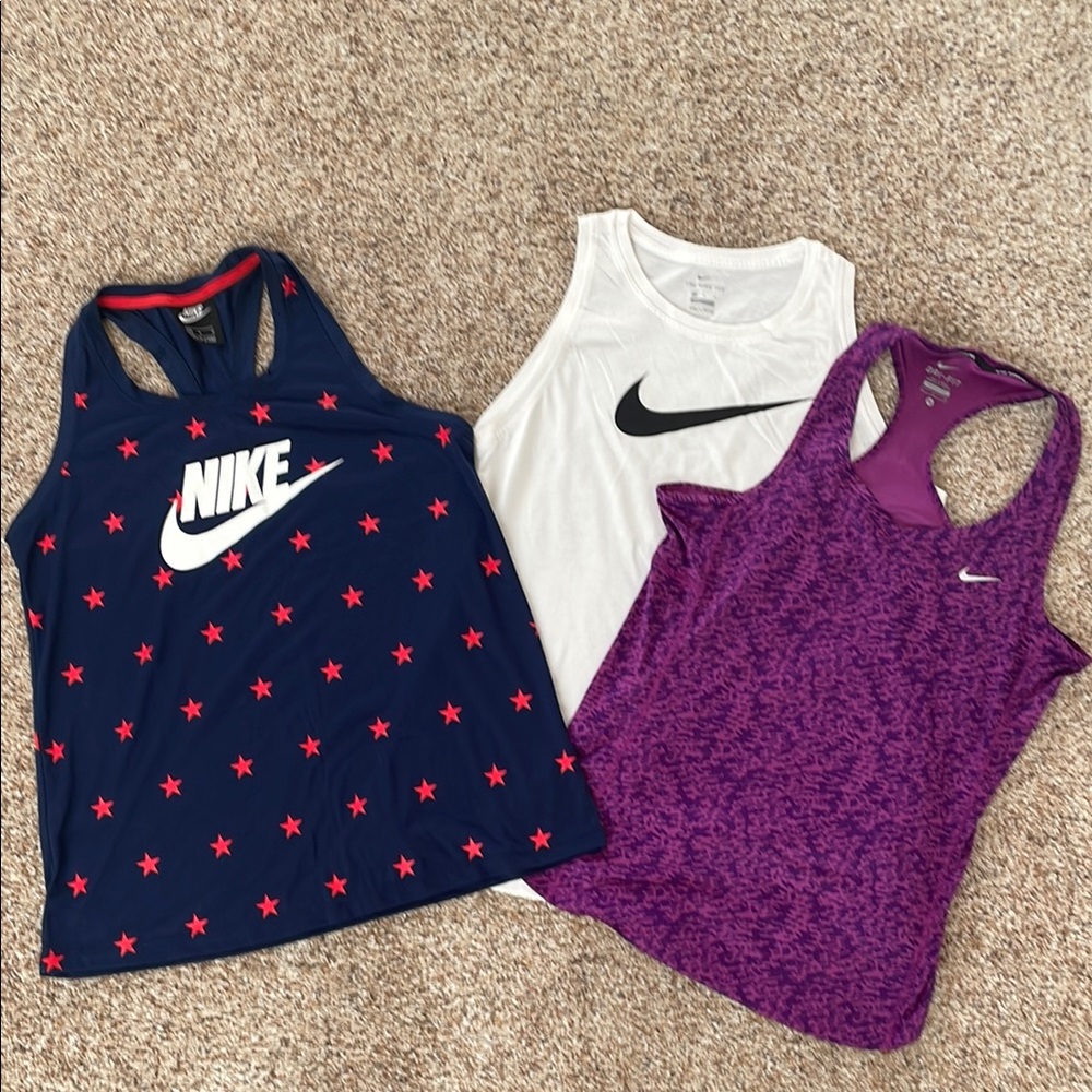 Nike women's Tank Tops - Navy, White, and Purple